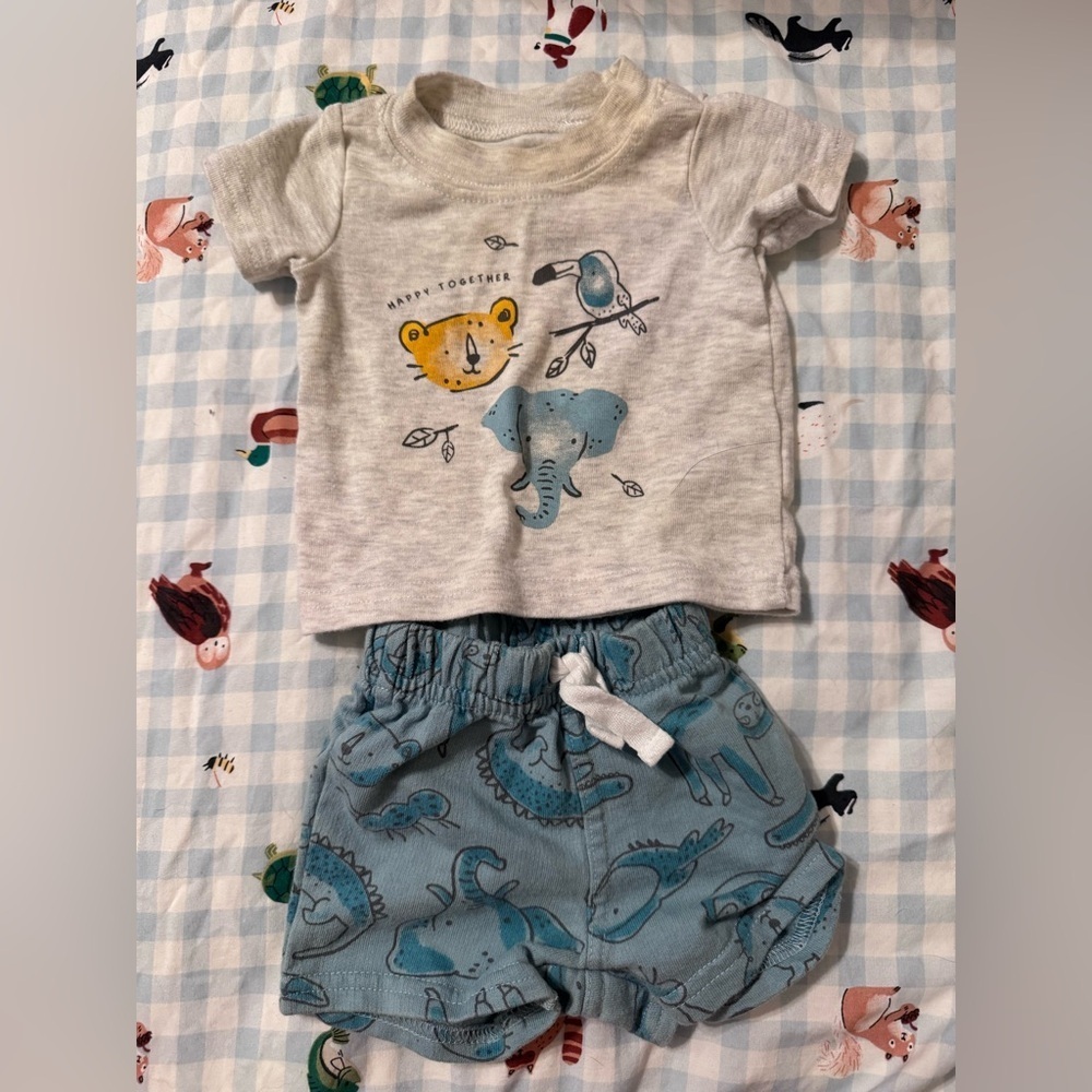 Carters Animal Print Baby Outfit-NB